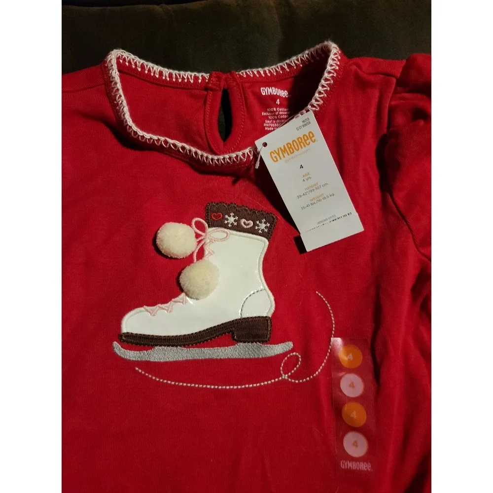 Gymboree winter cheer ice skating shirt size 4‎ nwt
